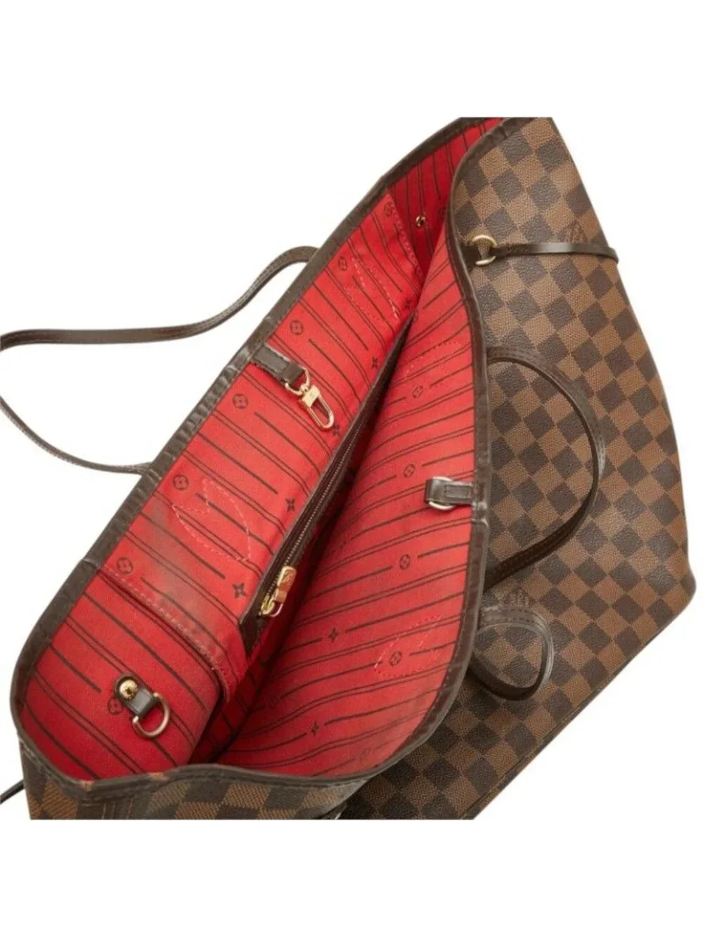 Louis Vuitton Damier Neverfull GM Tote Shoulder Bag Brown Leather